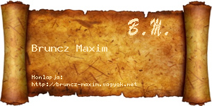 Bruncz Maxim névjegykártya
